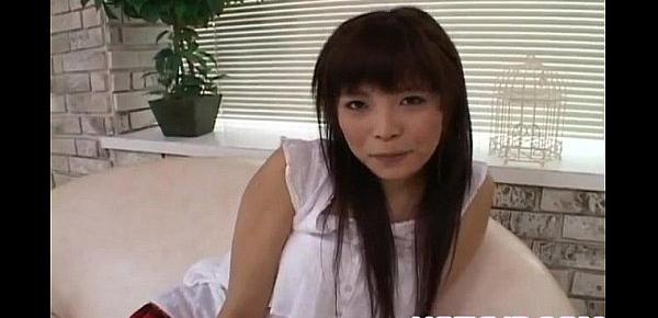  Yurika Goto in short skirt gets hard penis in mouth more and more